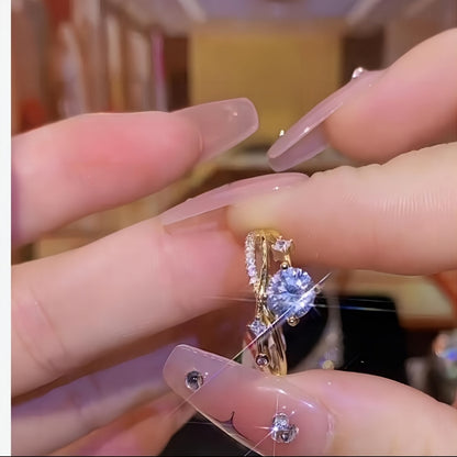 Adjustable Women’s Starry Sky Ring with Synthetic Cubic Zirconia
