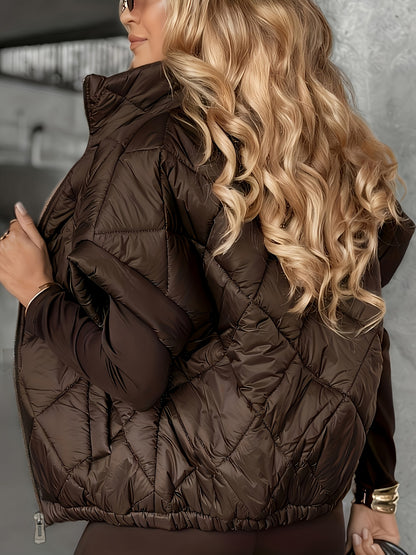 Women's Sleeveless Quilted Jacket Slim Fit for Spring Fall