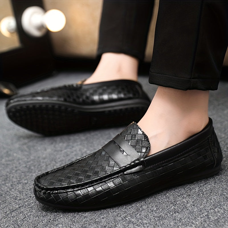 Men'S British Style Loafers - Comfortable Slip-On Moccasins with Round Toe, Faux Cover Upper & PVC Sole, Perfect for Casual Wear, Parties, and Weddings, Wedding Shoes