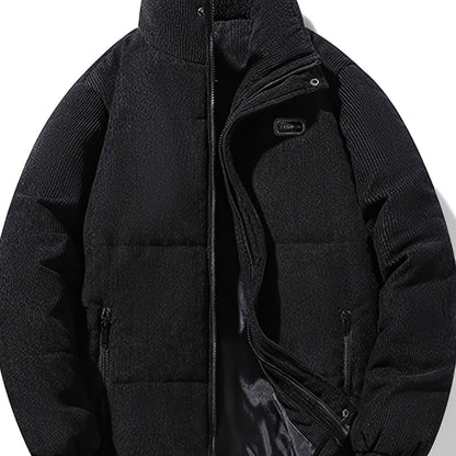 Men'S Heavyweight Winter Jacket - Thermal Insulated Cold Weather Coat with Full-Zip Closure, Front Zipper Pocket - Brown Outer Shell for Everyday & Formal Use - Non-Stretch Fabric Construction - Fall/Winter Outerwear, Winter