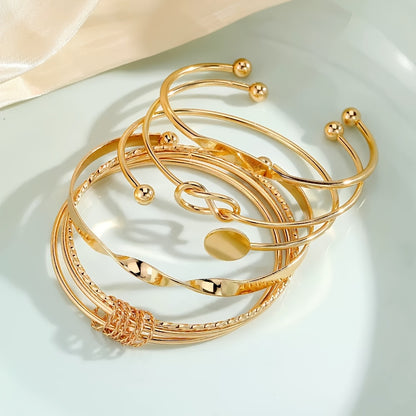 Adjustable Elegant Golden Ladies Bracelet Set of 5