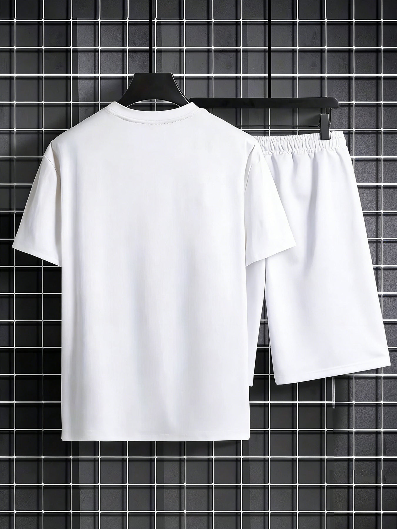 Men's Summer Short Sleeve T-Shirt and Shorts Set with Spartan Helmet P