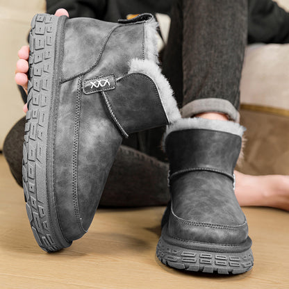 Men's Winter Snow Boots Warm Waterproof PU Leather Riding Boots