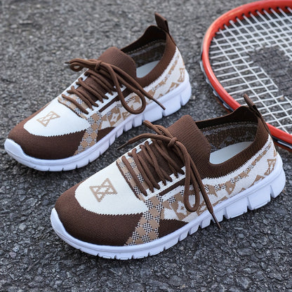 Women's Casual Sneakers Comfort Sport Shoes Fabric Knit Breathable Slip-On All-Season Walking Flats - EVA Sole Non-Slip Athletic Running Footwear - Taizhou North America  Europe Exclusive