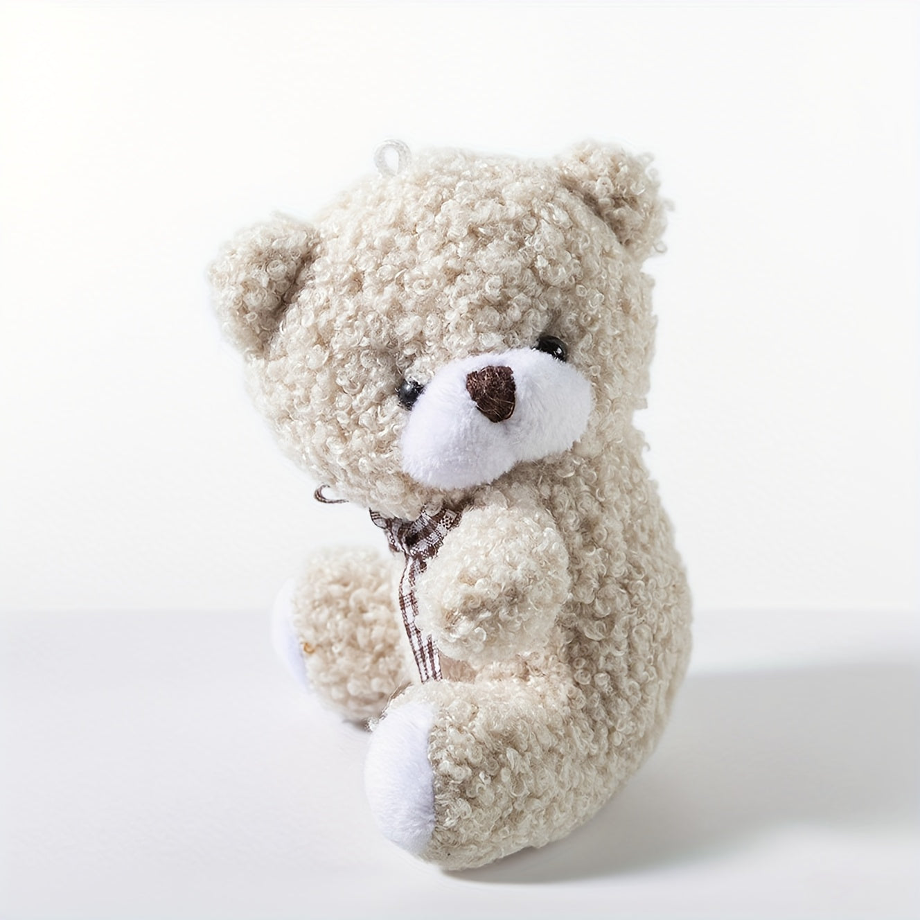 1pc, a Cute Tilted-Head Bear Plush Toy, a Plush Keychain Accessory, a Teddy Bear Doll, a Gift for Bags, Birthday Present, Holiday Gift.