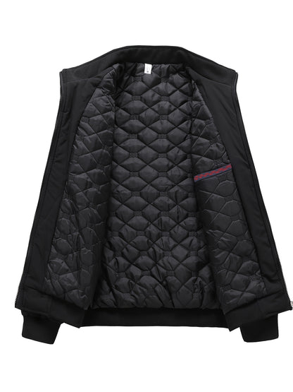 Men's Polyester Fleece Jacket - Basic 100% Polyester Stand Collar Zippered Sweatshirt - Non-Stretch, Solid Color Golf & Casual Outdoor Jacket - Spring/Fall All-Purpose Regular Fit Hiking, Camping, Streetwear & Indoor Use