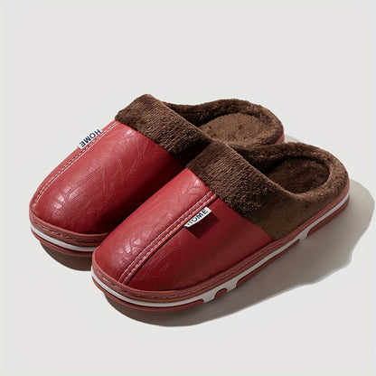 PU Slip-On Indoor Slippers for Men and Women with Thick Sole