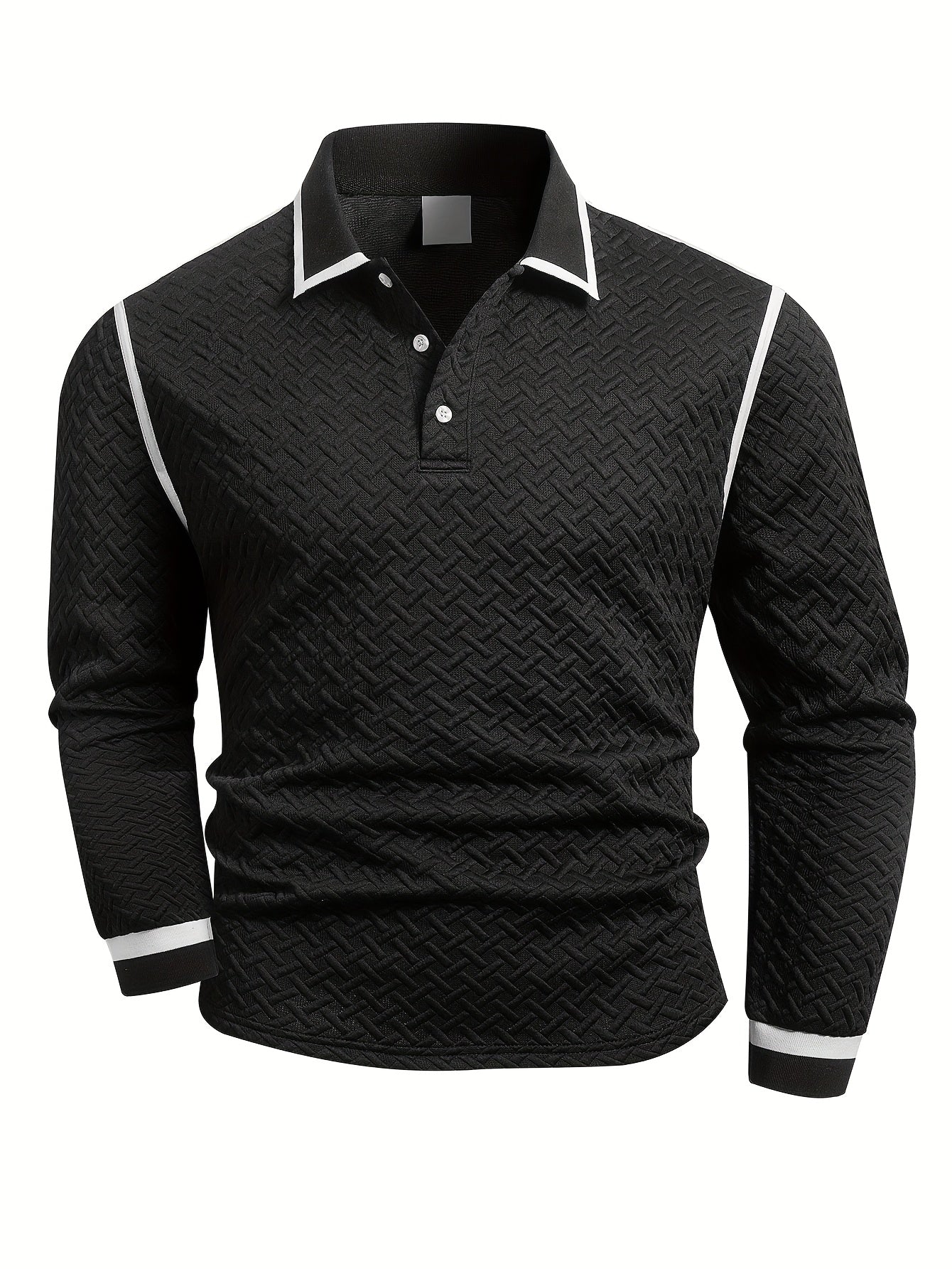 New Autumn Long-Sleeve Sweatshirt Made of Textured Fabric with a Polyester Collar And Versatile Spandex, Knit