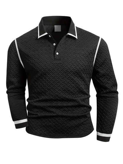 New Autumn Long-Sleeve Sweatshirt Made of Textured Fabric with a Polyester Collar And Versatile Spandex, Knit