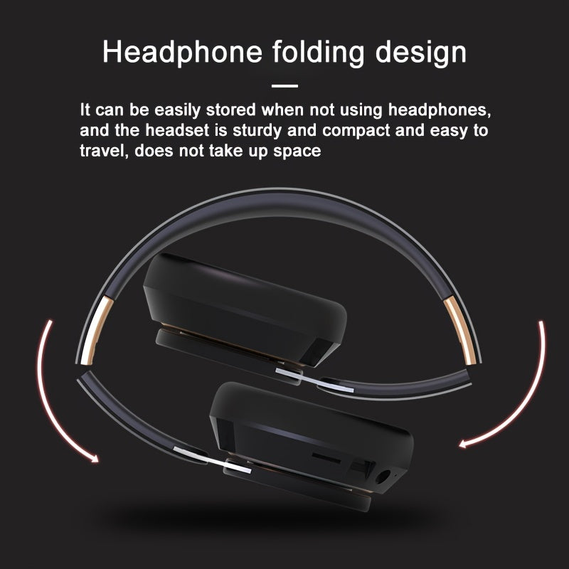 07S Wireless Over-Ear Headphones with Surround Bass, Foldable Design, 400mAh Battery - Wireless Compatible, Supports Wired/TF Card/Radio Modes, Ideal for Sports, Gaming, Photography & More, Wireless Headphones