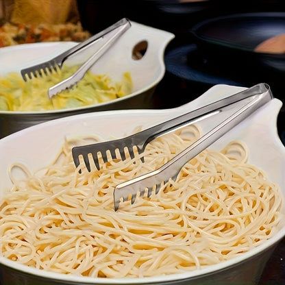 1pc, Stainless Steel Pasta Tongs, Buffet & Serving Food Tongs For Restaurant And Home Use, Durable Kitchen Utensils