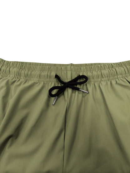 Women's Summer Casual Cropped Shorts with Elastic Waist & Zipper Pocke