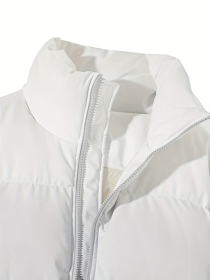Men'S Color-Block Quilted Jacket - Cozy Fleece-Lined Winter Coat with Stand Collar, Zip-Up Design, and Multiple Pockets for Casual Wear, Winter Jacket, Thick