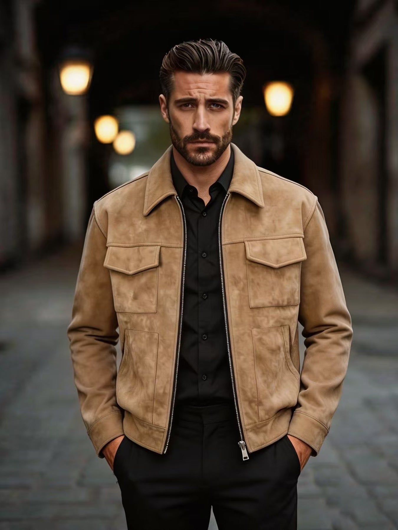 Men's Lapel Softshell Jacket Casual Spring/Fall Outerwear