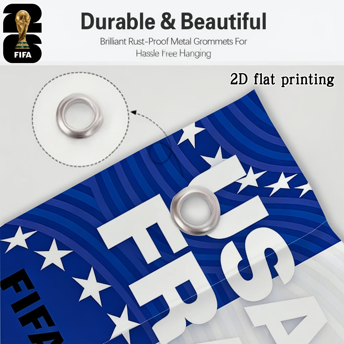 2026 FIFA World Cup Square Flag with Mascot Design