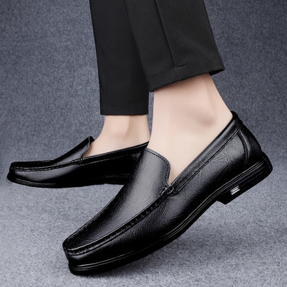 Men's Comfortable Slip-On Loafers with Rubber Sole, Vintage Style