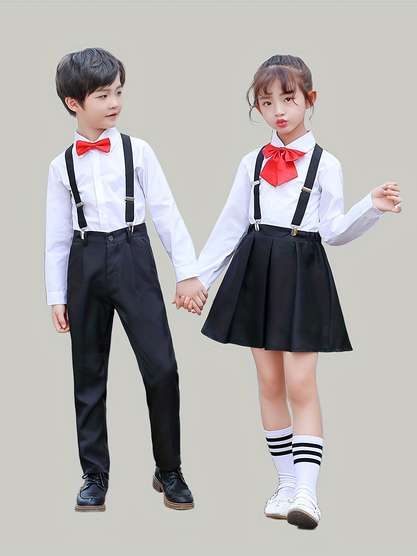 4-Piece Boys & Girls School Uniform Set with Dress & Bow Tie