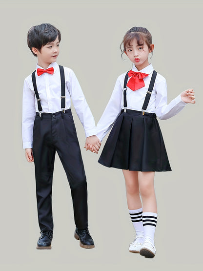 4-Piece Boys & Girls School Uniform Set with Dress & Bow Tie
