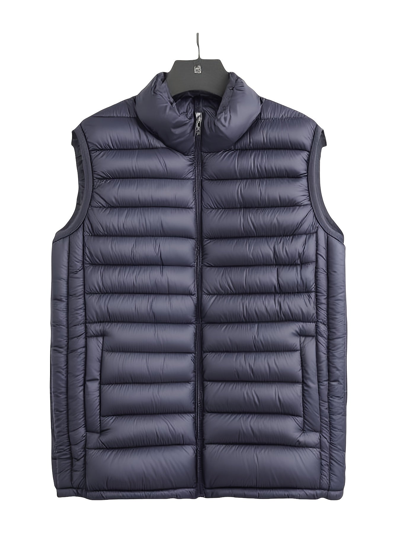 Men's Lightweight Polyester Jacket with Stand Collar & Pockets