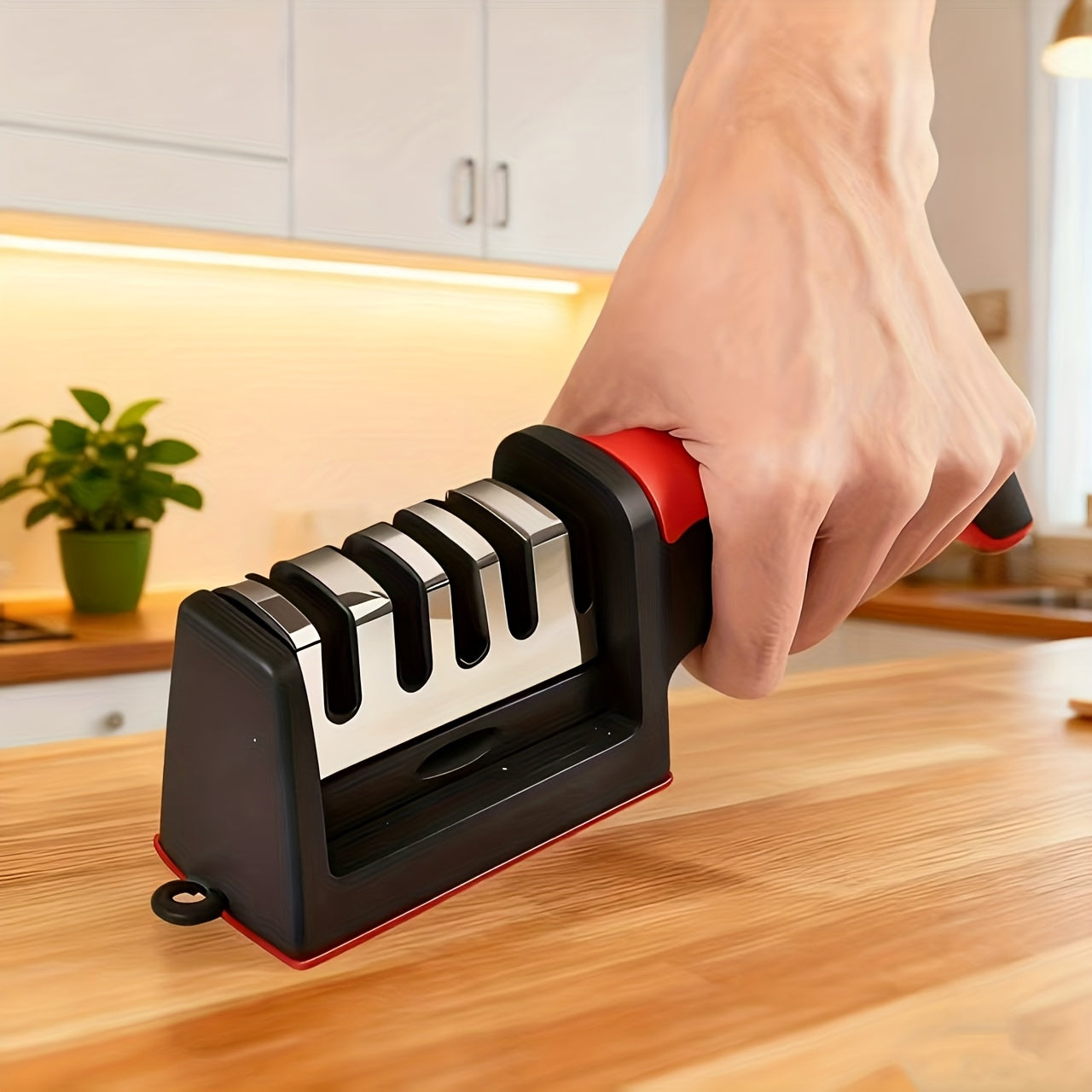 Multi-functional Four-stage Sharpening Stone Sharpener, Ideal for Quickly and Easily Sharpening Dull Knives. Ceramic Sharpening Stone - Easy to Hang, Kitchen Essential, Summer Home Essential, Mother's Day Gift