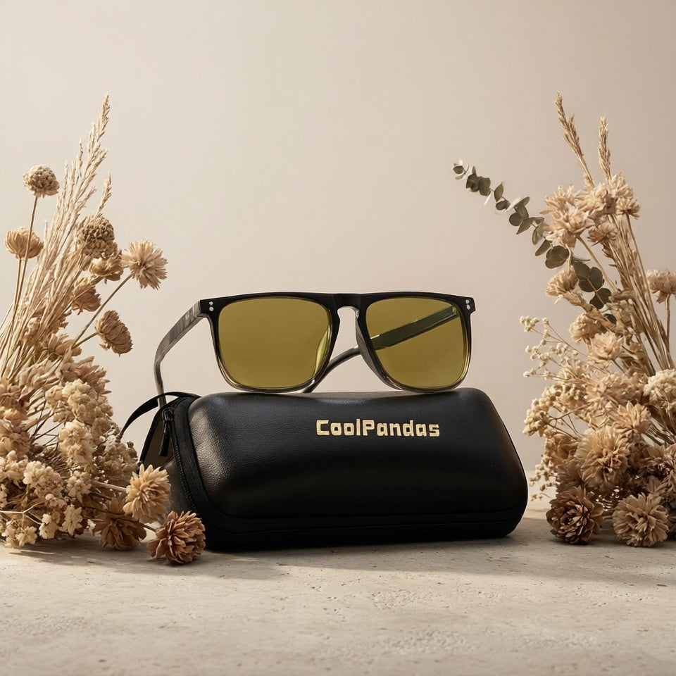 Unisex Square Frame Photochromic Sunglasses for Outdoor Use