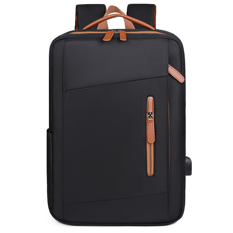 Stylish Lightweight Laptop Backpack - Adjustable Shoulder Straps, Multiple Compartments, USB Charging Port, Perfect for Commuting, School, Travel  Business, Casual Style, Polyester Lining, Secure Zipper Closure, Laptop Carry