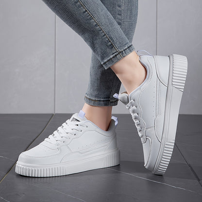 Women's White Sneakers with Color Accents, Soft Insole, Breathable