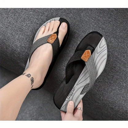 Men's Casual Summer Beach Sandals with Fabric Upper