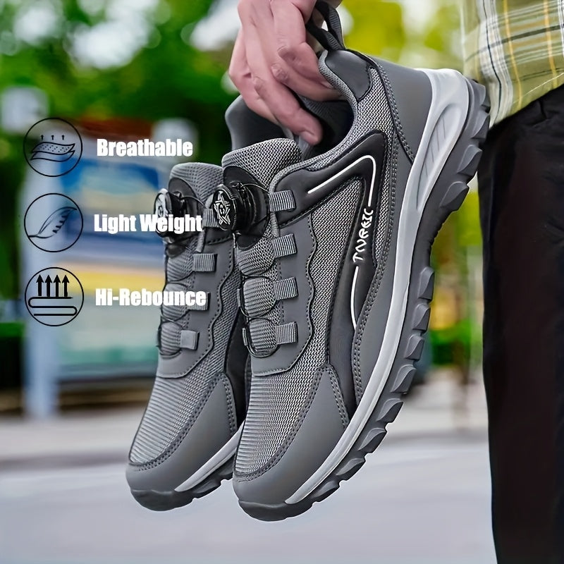 Men'S Lightweight Breathable Outdoor Walking Shoes - Low-Top Comfortable Sneakers with EVA Cushioning, Fabric Upper  Sole for Hiking, Jogging, Casual Wear - Black/White Striped Design, Hiking Shoes, Jogging Footwear, Stylish