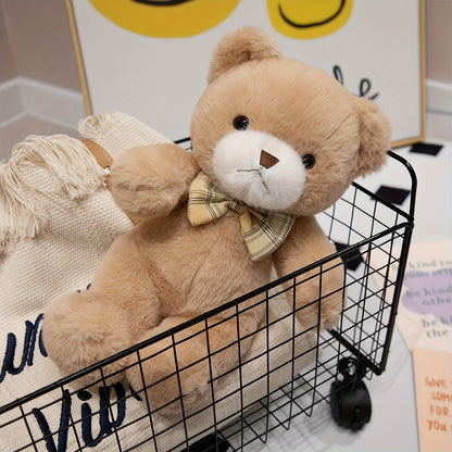 30cm/11.81in Teddy Bear Plush with Bow Tie Ribbon - // Kawaii, Huggable Cuddly Bear for Valentine's Gift, Birthday Present for &, Decor, Collectible Teddy Bear for &
