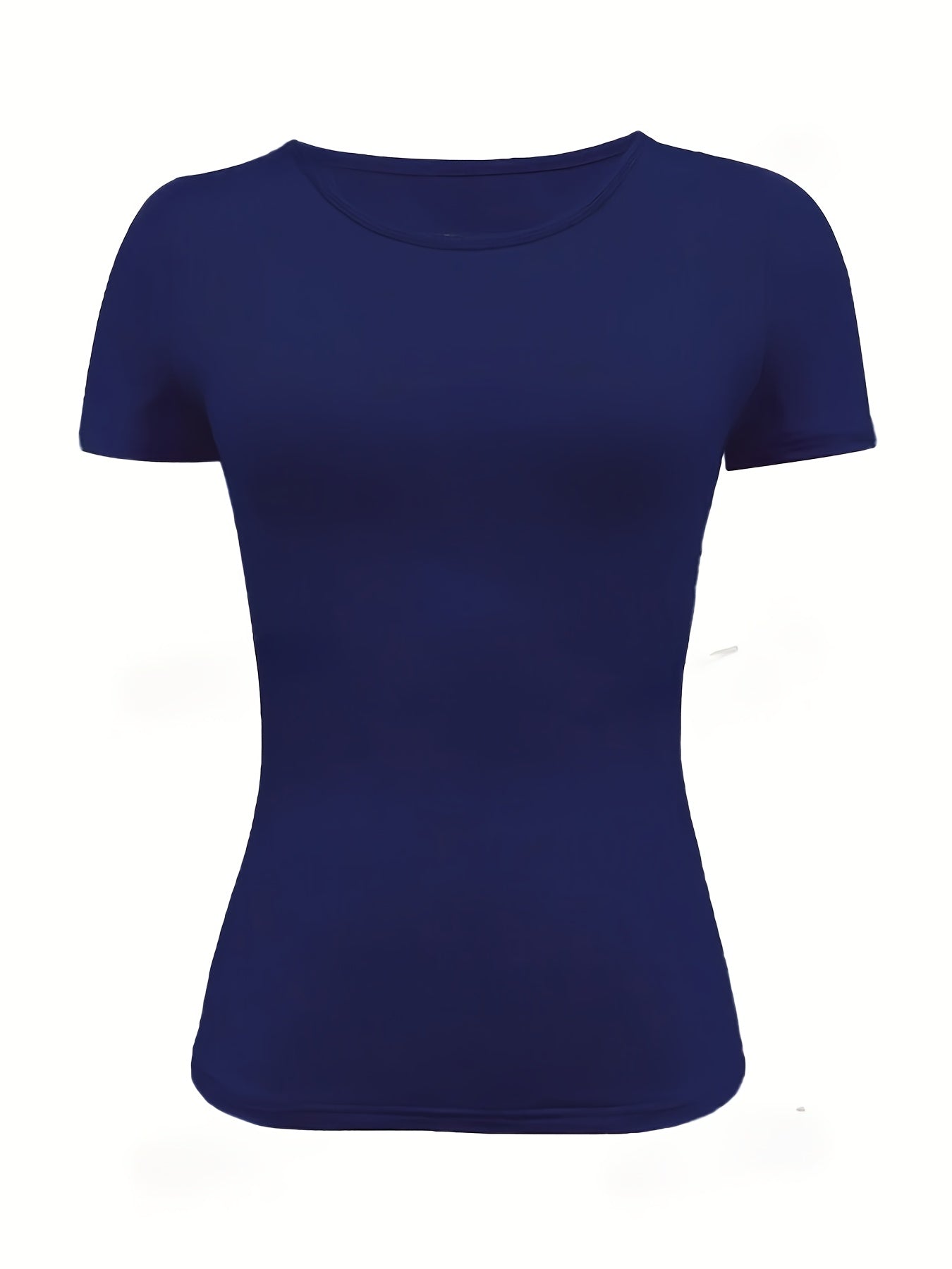 Women’s Solid Color Fitted Short-Sleeve T-Shirt for Summer