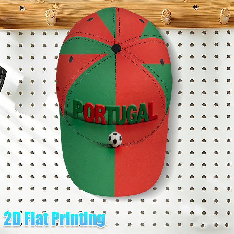 Adjustable Portugal Flag Football Cap Lightweight Casual Hat
