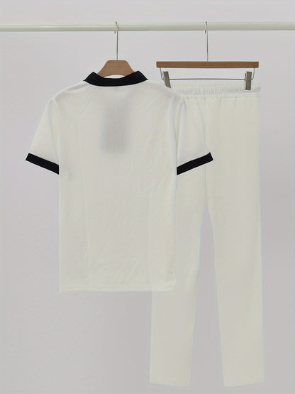 Men's Casual Two-Piece Set - Stretch Comfort Fabric - Suitable for Spring/Autumn Seasons - ayq