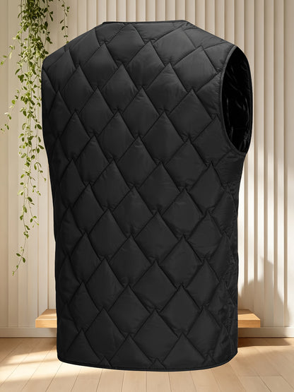 Men's Thermal Sleeveless Vest Jacket - Warm Casual Layering