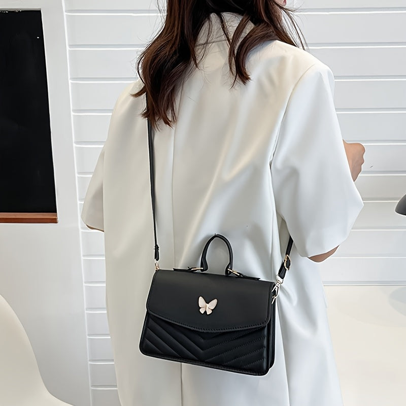 New Fashionable Minimalist Shoulder Bag Trendy Versatile Women'S Handbag Unique Crossbody Bag High-End Chic Tote Pure Diamond Solid Color Bag Fashionable Small Square Bag