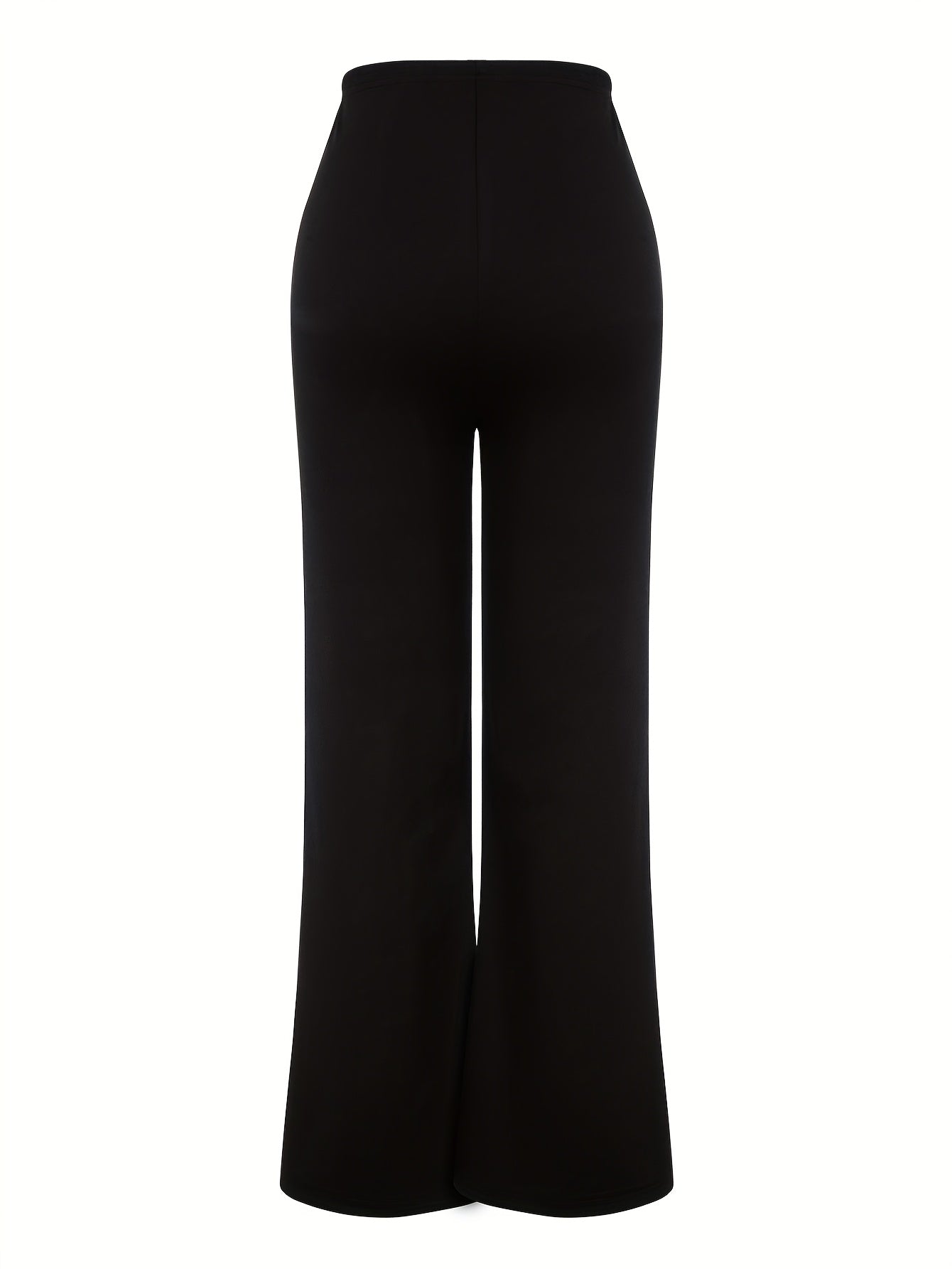 Women's Wide-Leg Casual Trousers with Side Stripe and Button Detail