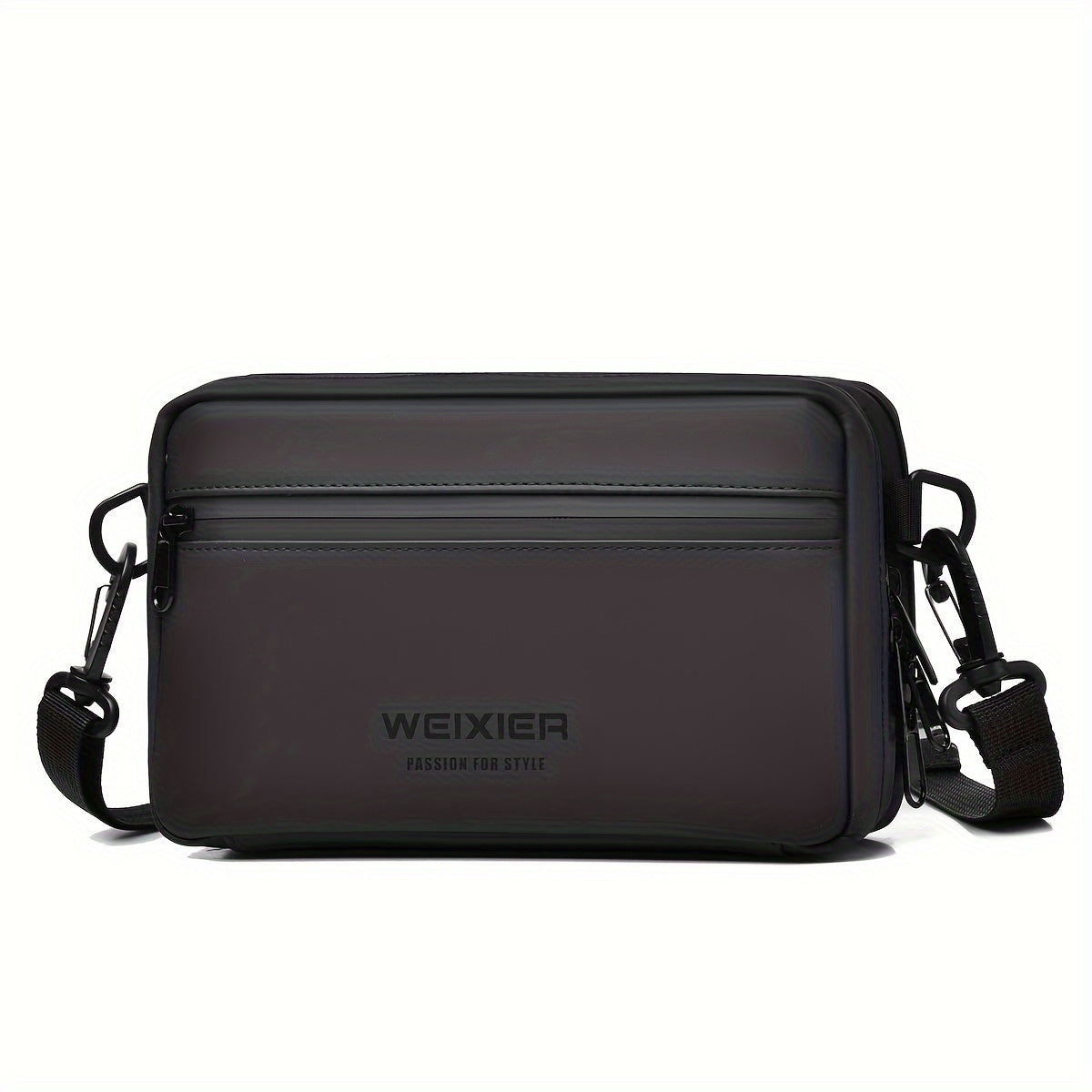 WEIXIER Men's Casual Nylon Handbag - Large Capacity with Adjustable Wrist Strap, Sleek Black for Daily Use, Valentine's Day Gift for Him, Outdoor Bag   Casual Style   Nylon Material