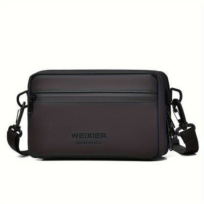 WEIXIER Men's Casual Nylon Handbag - Large Capacity with Adjustable Wrist Strap, Sleek Black for Daily Use, Valentine's Day Gift for Him, Outdoor Bag   Casual Style   Nylon Material