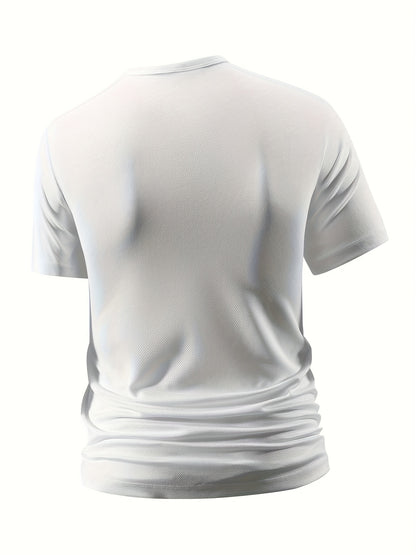 Men'S Lightweight  Breathable Quick-Dry T-Shirt - V-Neck, Short Sleeve, Solid Black, Soft Polyester Fabric for Gym, Running, Daily Wear  Outdoor Activities, Workout Clothes