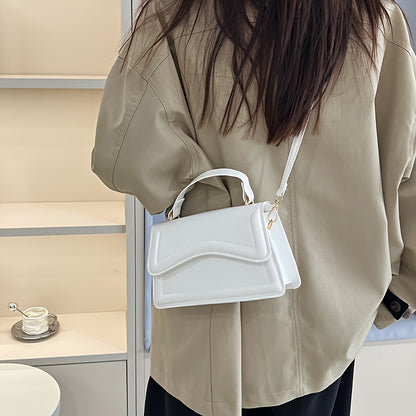 Fresh and trendy small square bag, one shoulder crossbody bag, youthful and sweet style, magnetic buckle closure bag, solid color, internet famous and popular bag