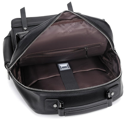 Stylish Men's Backpack - Multifunctional, Large Capacity for 39.62cm Laptop, Business  Travel Ready, Durable PU Material