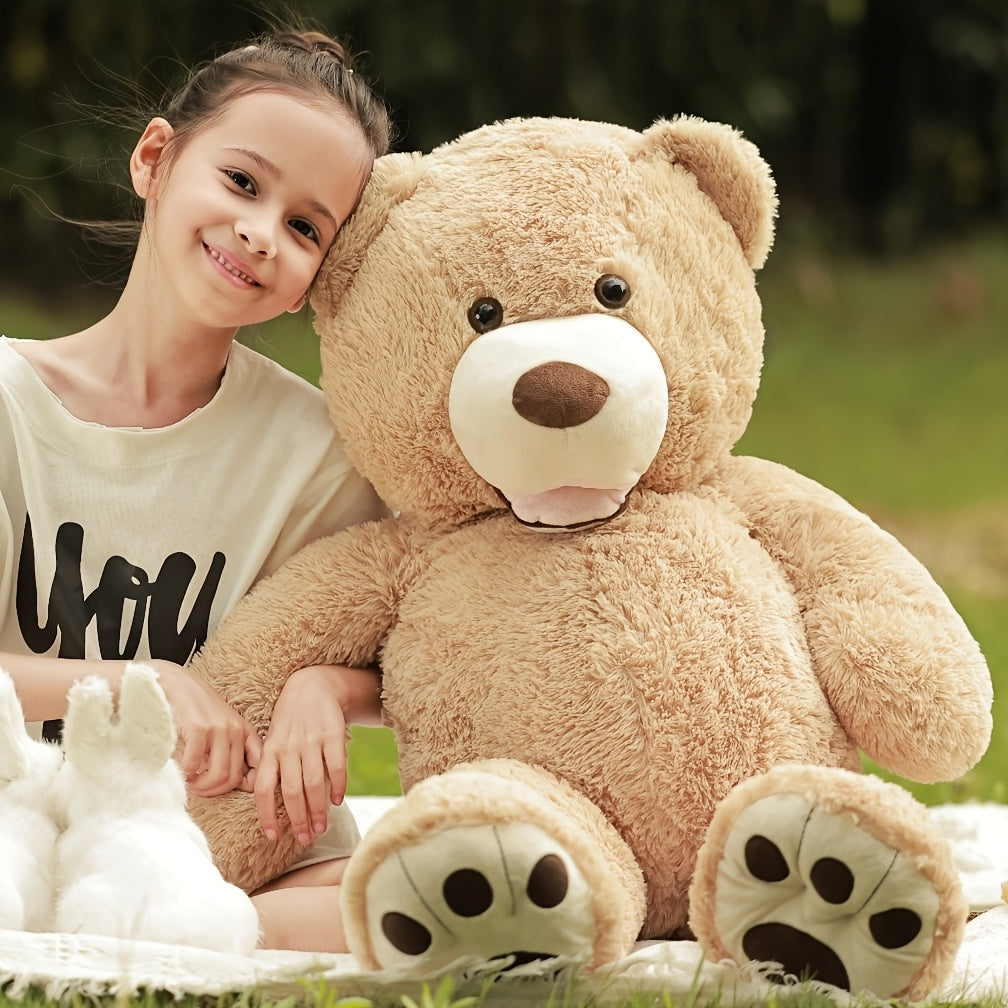 Large Light Brown Teddy Bear Plush Toy, 99.06 cm, Perfect for Christmas, Valentine'S Day, And Gifts for Women, Girlfriends, Or Children