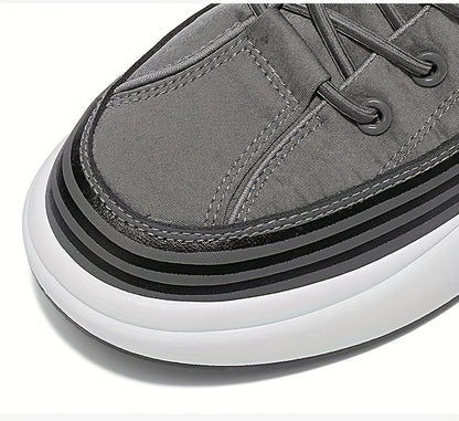 Men's Slip-On Casual Sneakers - Breathable Comfortable Low-Top Shoes with Elastic Panels, PU Upper  PVC Sole for Outdoor Hiking, Running, Daily Wear - All-Season Versatile Streetwear, Hiking Street Shoes, Modern Street Shoes