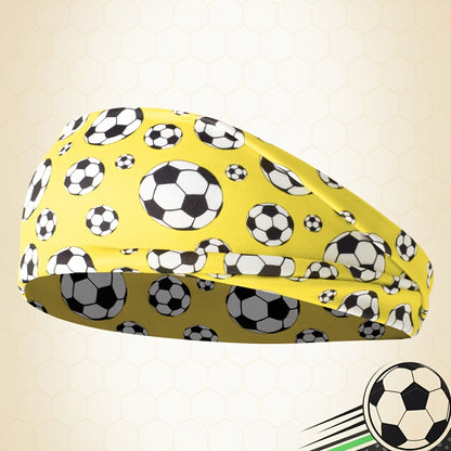 Unisex Elastic Soccer Print Headband for Training & Casual Wear