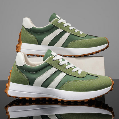 1 Pair of Men'S Casual Sneakers, Comfortable And Fashionable on The Feet, Suitable for All Seasons, White, Black, Green - Suitable for Outdoor Travel, Walking, And Sports - ayq