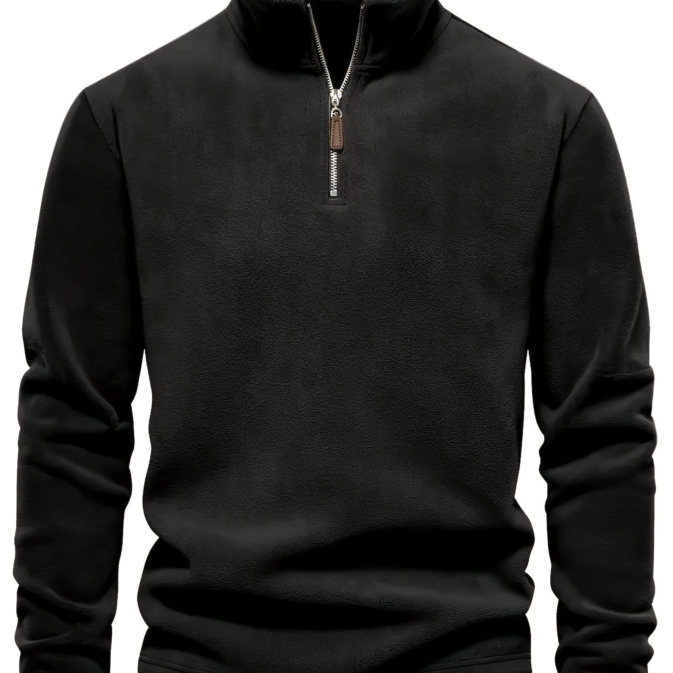 Men'S Heavyweight Full-Zip Hoodie - Thermal Winter Jacket with Zipper Closure, Stand Collar, Long Sleeve Cold Weather Coat for Skiing, Commuting - Thick Insulated Outerwear (Solid Color) - Easy-Care Zipper Front Closure, Wint
