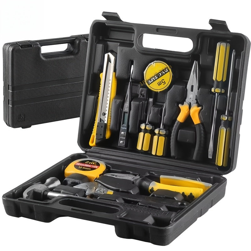 Tool Set, Universal Household Manual Tool Set with Plastic Toolbox Storage Case, for Automotive Repair and Home Maintenance