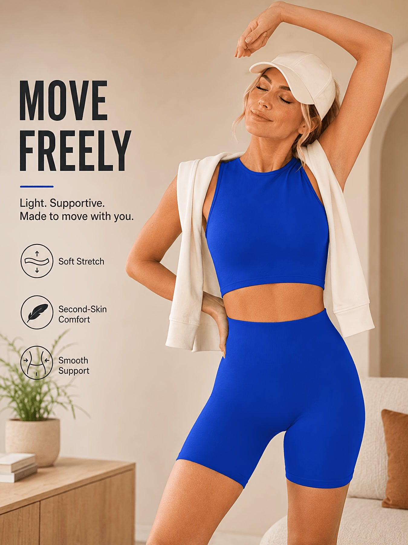 Women's Seamless Ribbed Cropped Tank & Butt-Lifting Yoga Shorts