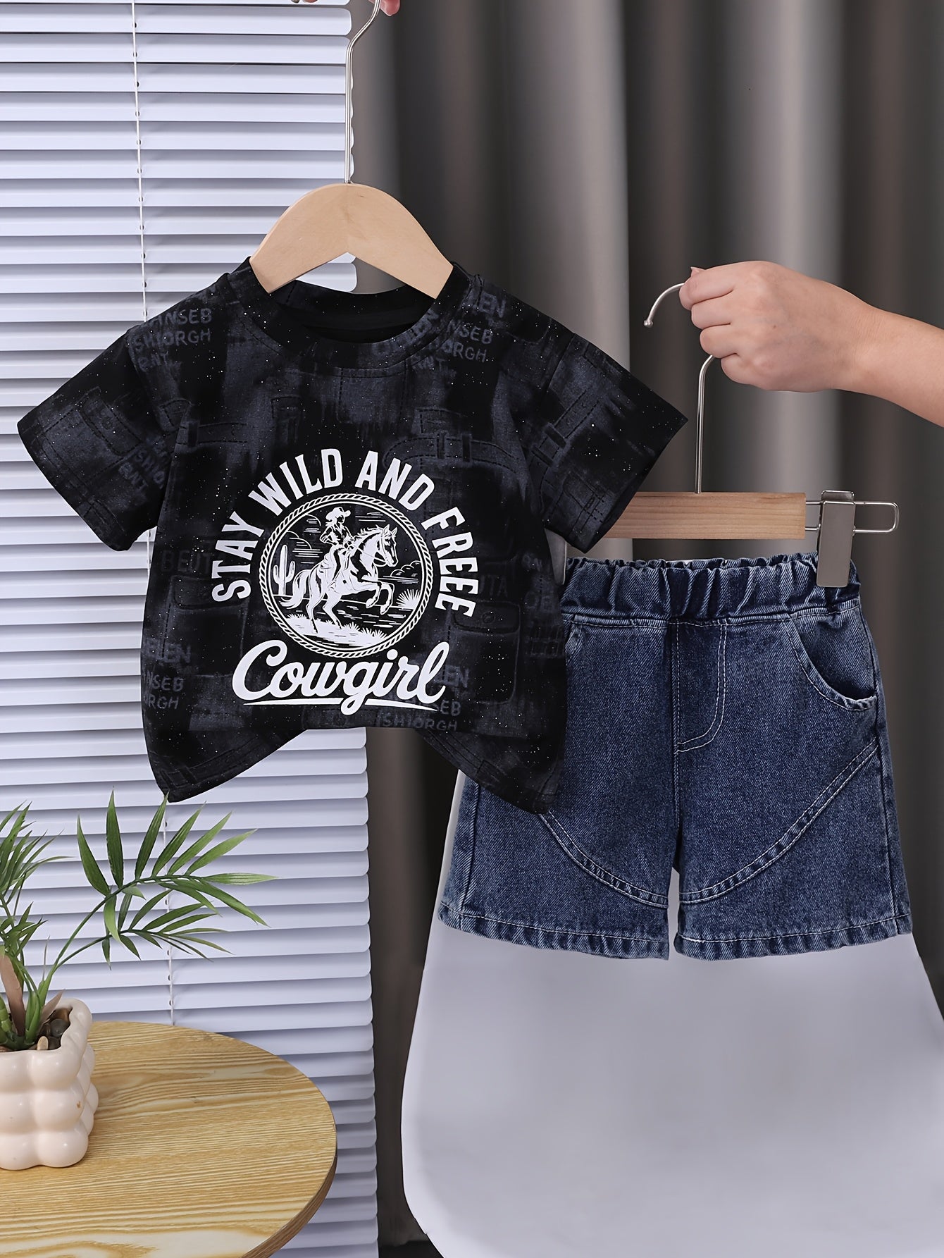 Boys' Casual Cotton T-Shirt & Denim Shorts Summer Set