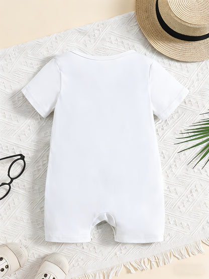 Soft Cotton Summer Baby Romper with Cute Bear Print